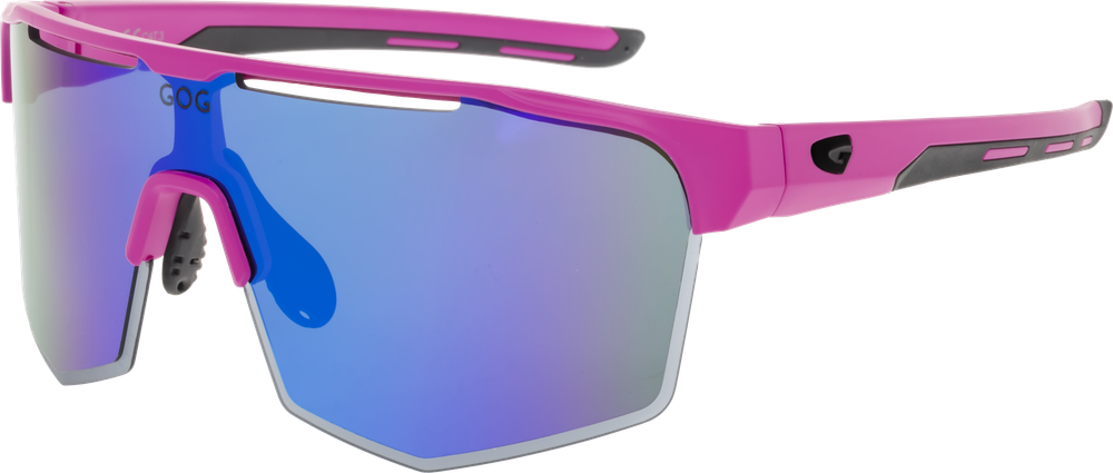 Спортивные очки GOG Athena / Matt Neon Pink-Black / White-Blue Lens