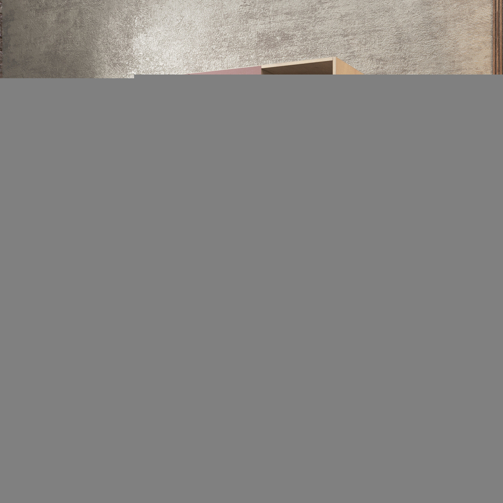 Шкаф Агератум МДФ двухсекционный с стеллажом Лайн бохо (0,27) А10017 матовая - Дуб Сонома 3025  170*45*260