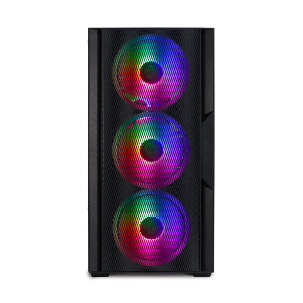 Корпус BaseTech eXtreme GFX-06, Без БП, mATX, чёрный, 4xARGB FAN, 2xUSB2, 1xUSB3, бок: закалённое стекло (BT-GFX-06-MESH-4F-ARGB)