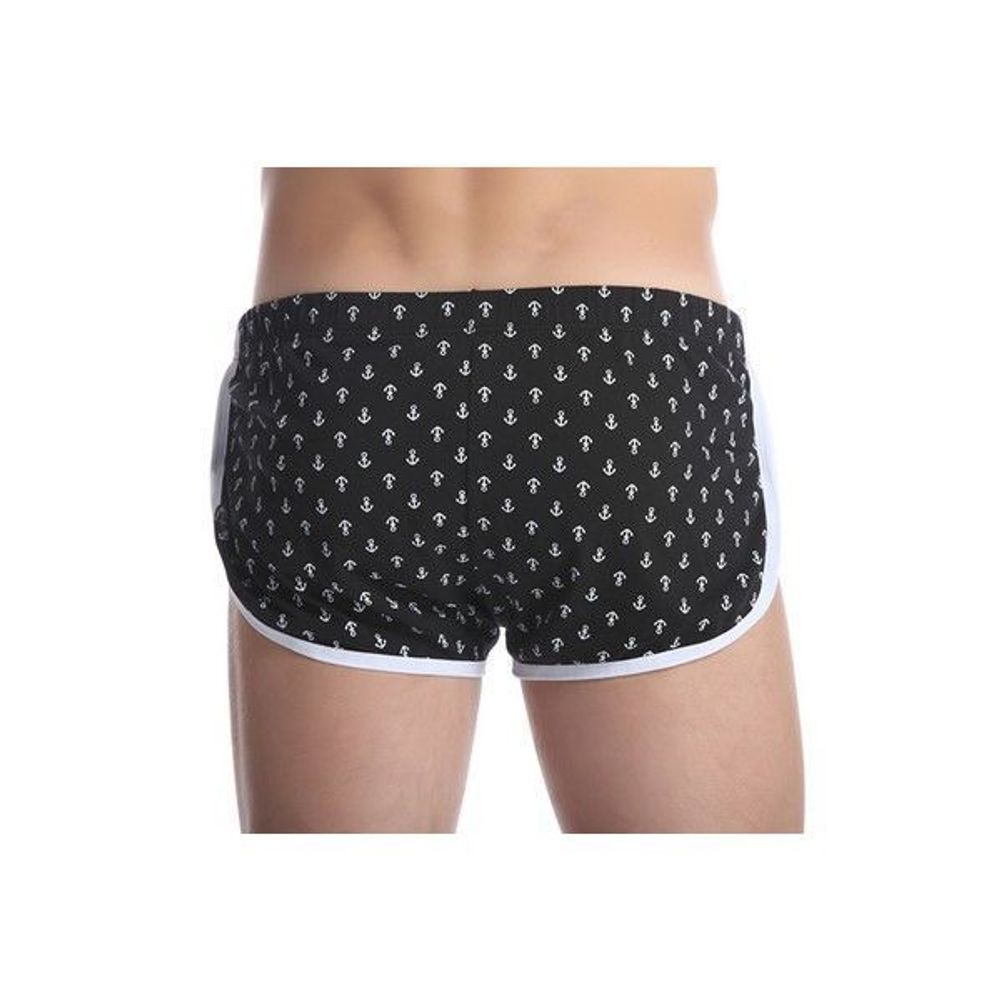 Мужские шорты черные с якорями Gillbro Black Anchor Shorts