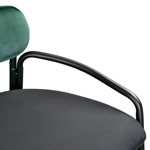 Полубарный стул Ror, Round, темно-зеленый/черный велюр