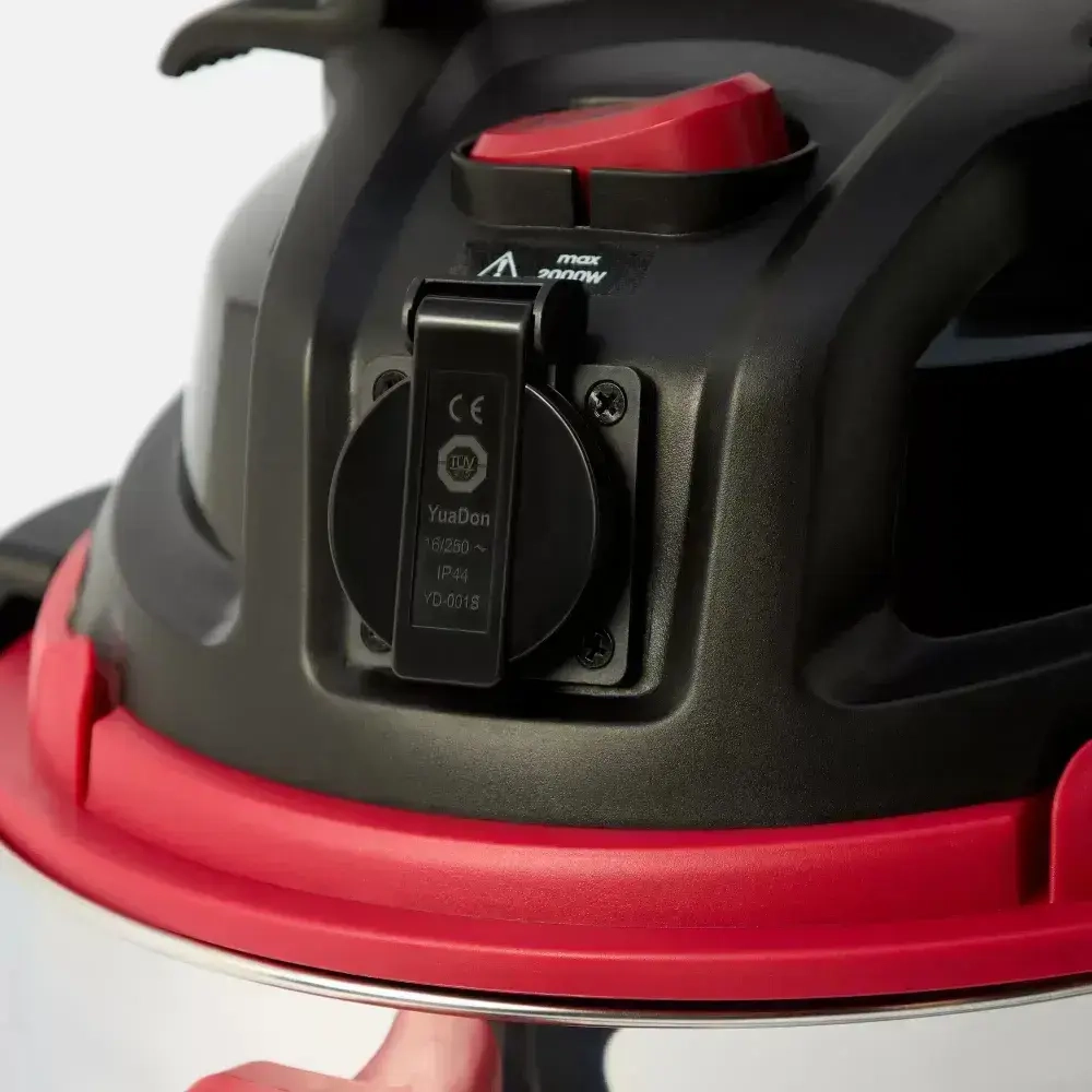 Строительный пылесос 15 л, 1000 Вт, с розеткой и адаптером для электроинструментов