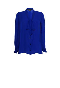 Блуза с рукавами на пуговицах синяя 07-14SS