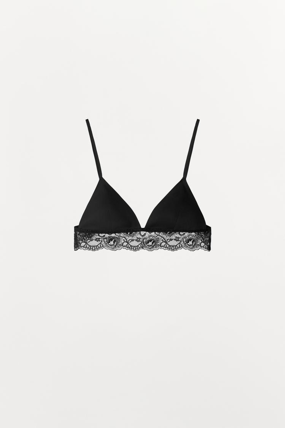 ZARA БРАЛЕТТ С ПОЛИАМИДНЫМ КРУЖЕВОМ, ЧЕРНЫЙ