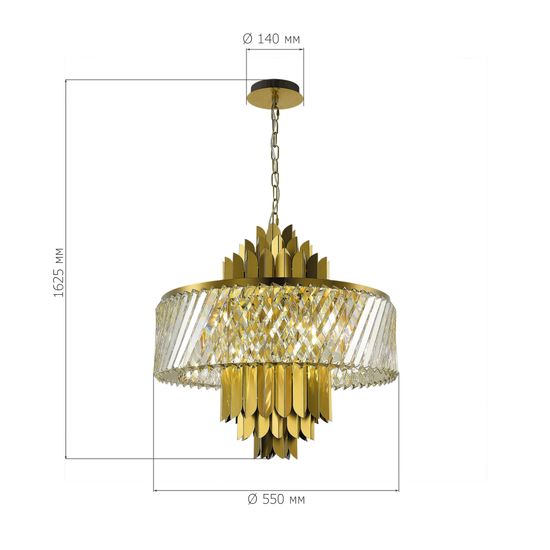 SL1635.303.09 Люстра подвесная ST-Luce Латунь/Прозрачный E14 9*40W NARI