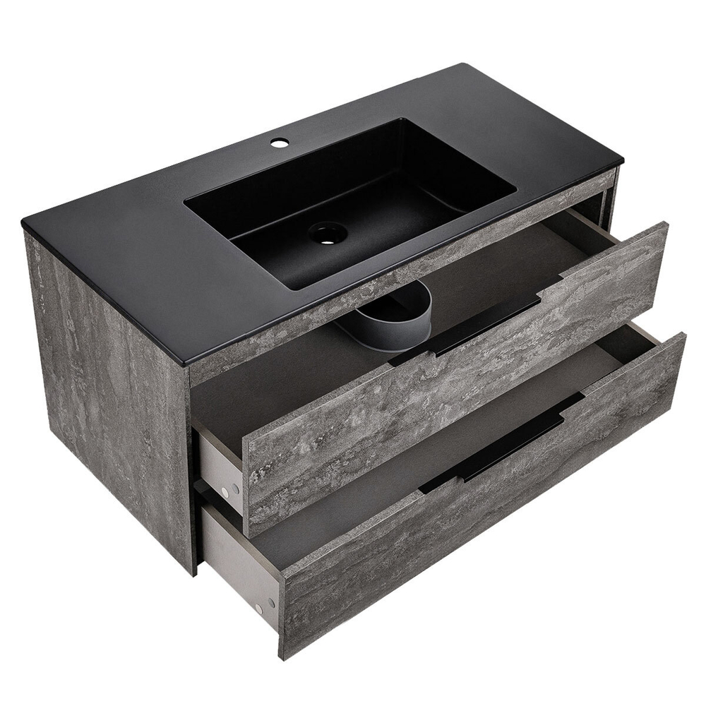 База под раковину Chiara 2D 1000 подвесная, 2 выкатных ящика soft-close, G.Stone