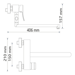 Exter 1602L Смеситель для ванны с длинным изливом