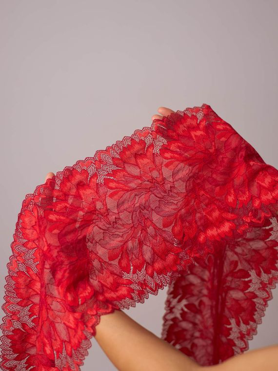 03-77 Кружево эластичное 24 см, красный 100