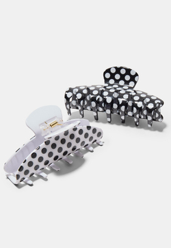 STRADIVARIUS Набор из 2 заколок для волос в горошек, черный