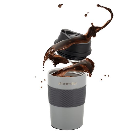 Термокружка 360 мл. из нержавеющей стали Kamille KM 2151 с TPR вставкой