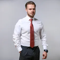 Галстук серо-красный