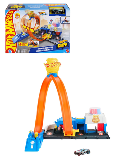 Гараж Хот виллс City Суперполицейский участок с пусковой установкой JBM71 | Hot Wheels City Super Police Station  4+