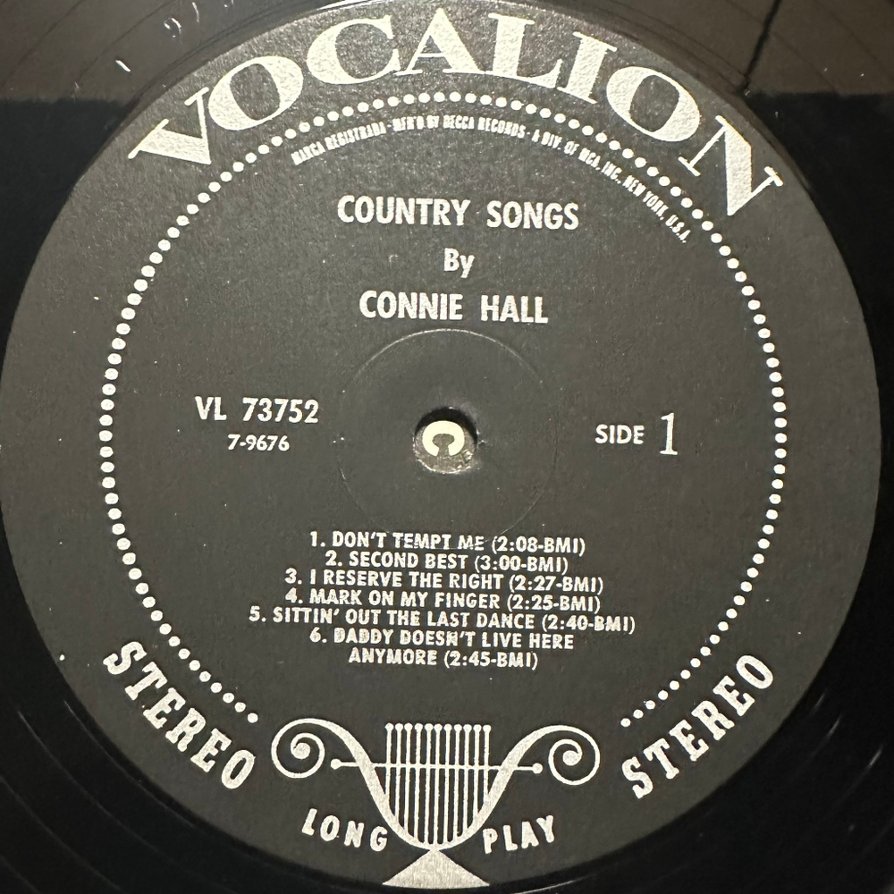 Connie Hall - Country Songs (США 1965г.)