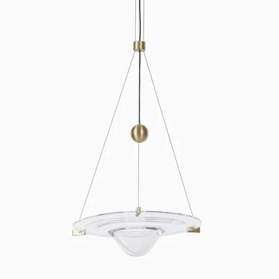 Подвесной светильник Saturn Ø35 см, прозрачный, золотистый