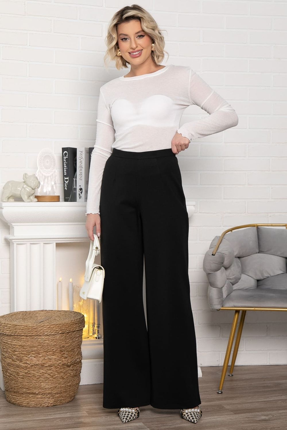 Брюки трикотажные Жанин (черные) Б14978-10М LT Collection