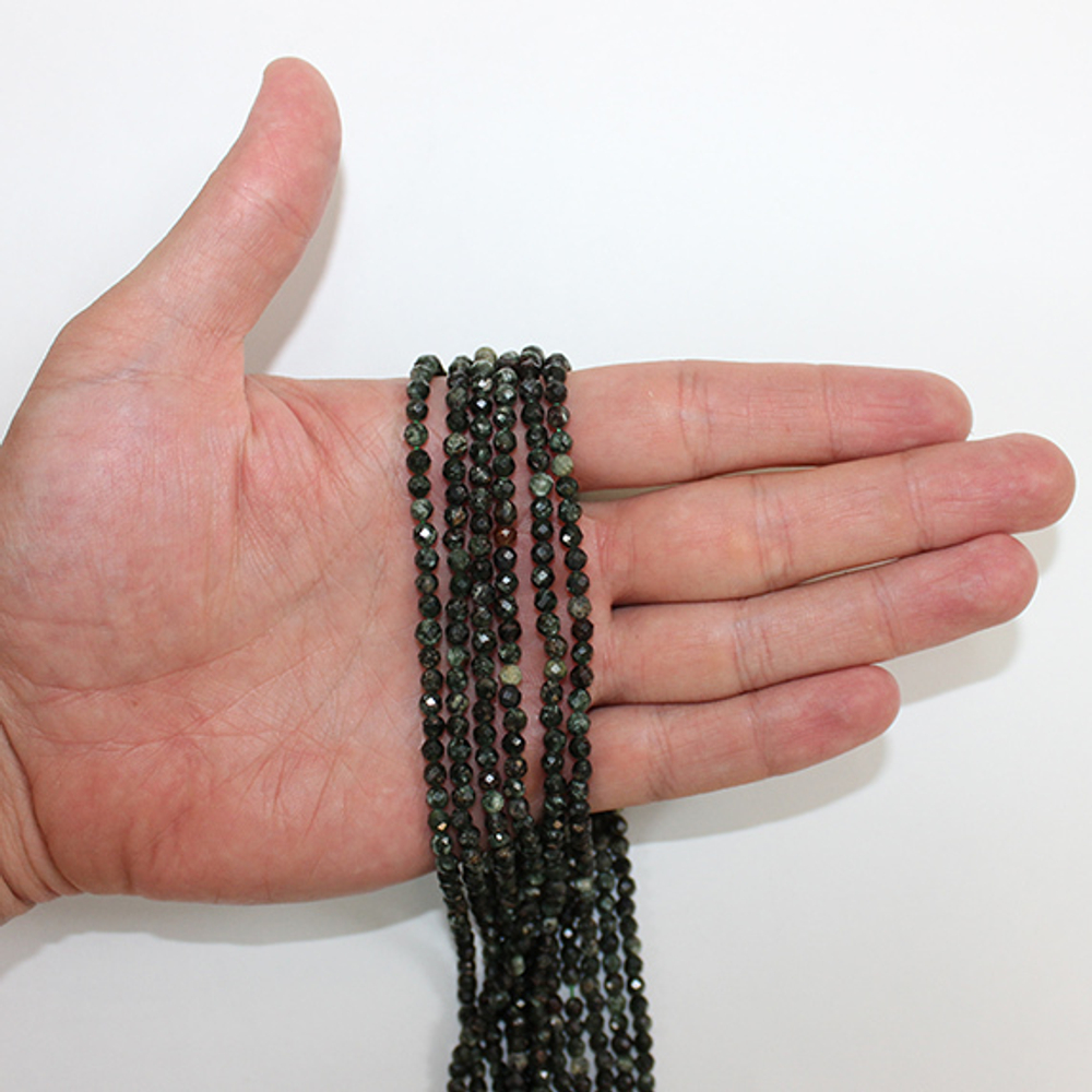 Серафинит юв. огранка бусины 3.5мм