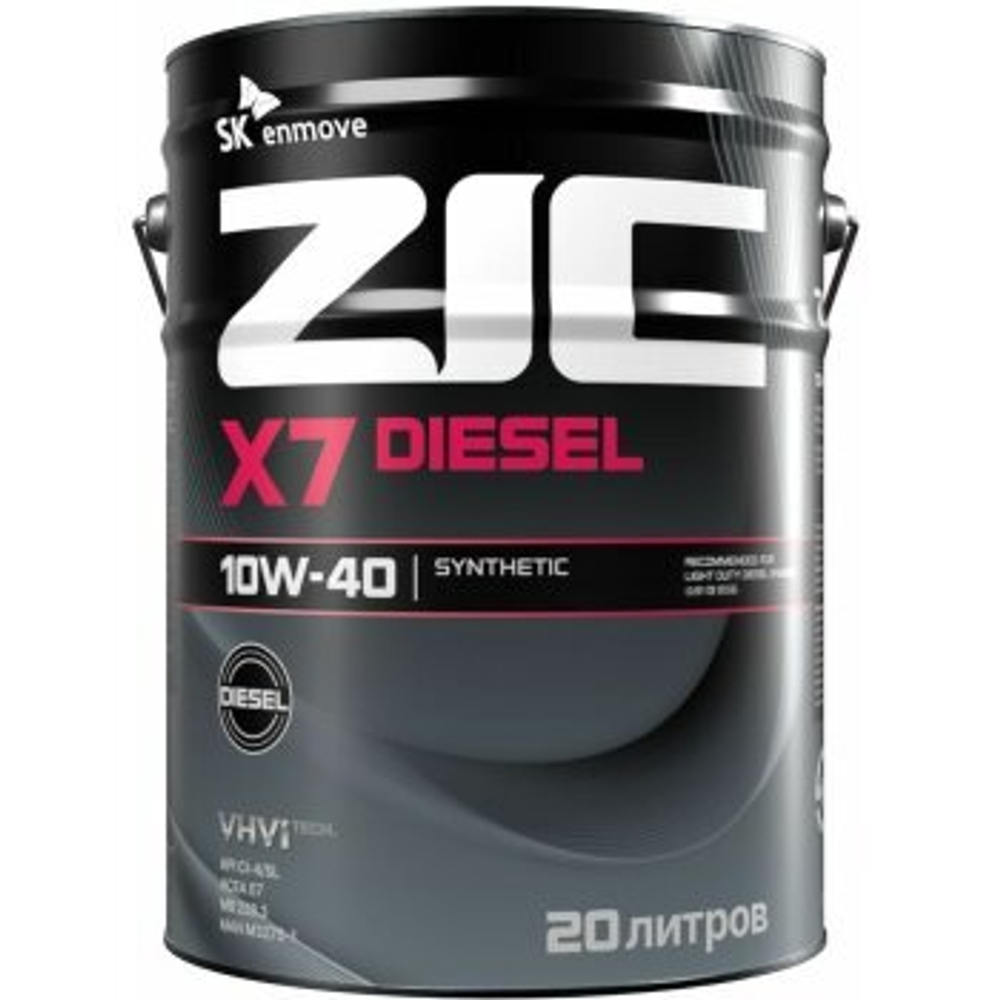 Масло моторное ZIC X7 Diesel 10w40 CI-4/SL (ACEA E7, A3/B3, A3/B4) 20л