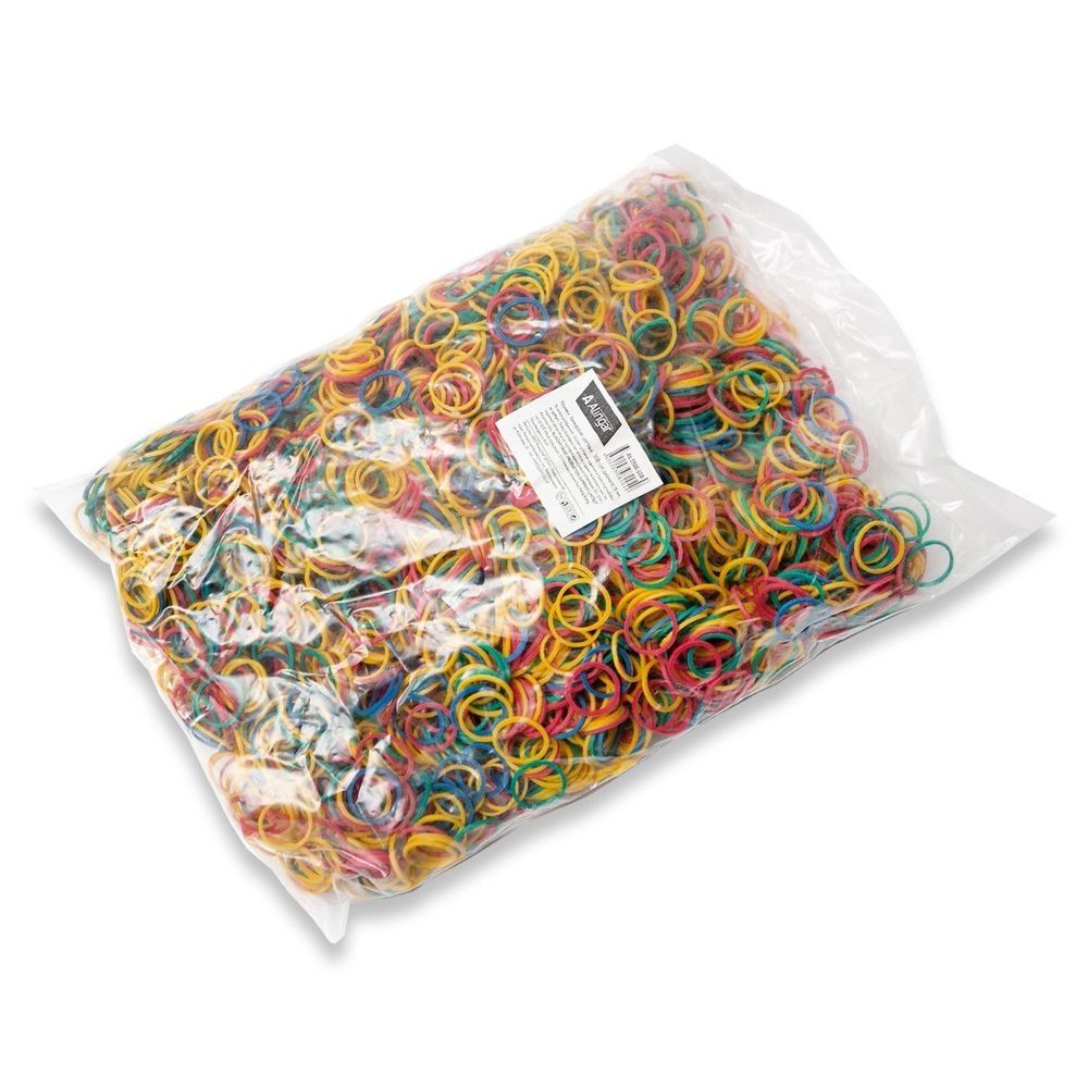 Резинки для денег банковские 18 мм, Alingar, 500 гр, цветные, пакет