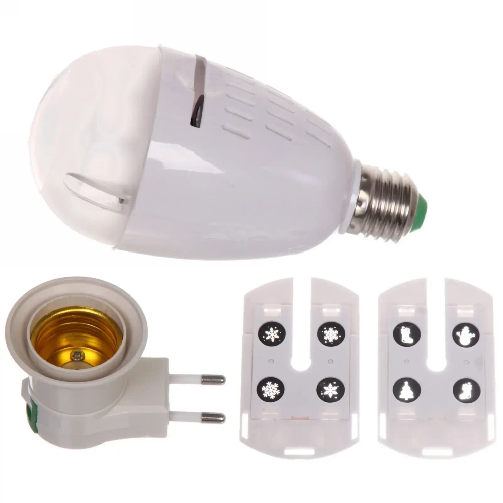 Диско-лампа «Новый год» XL-715, цоколь Е 27 с переходником, 2 набора картинок (220V)