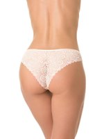 Трусики-бразилиана с кружевом (Размер: L) (Цвет: бежевый)