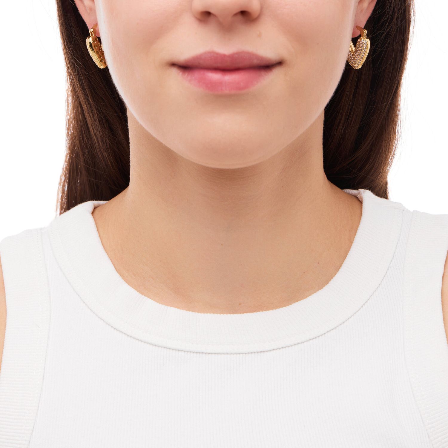 Серьги Crystal Chic Heart Earrings - Gold