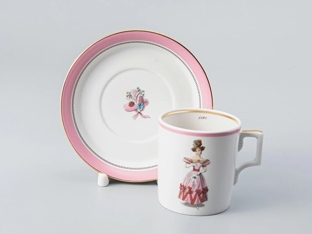 Чашка с блюдцем чайная в подарочной упаковке ф. Гербовая рис. Modes de Paris