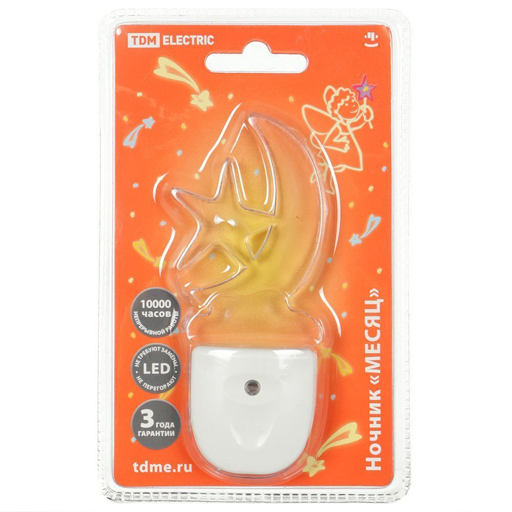 Фонарь ночник TDM, Месяц, в розетку, пластик, 0.3 Вт, 220 В, дат света, светодиод, SQ0357-0009