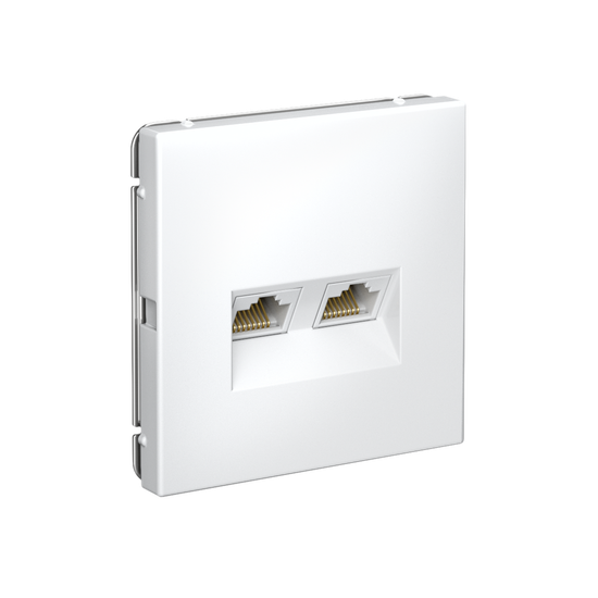 Розетка компьютерная 2-м ArtGallery RJ45 + RJ45 кат.5E механизм бел. SE GAL000185