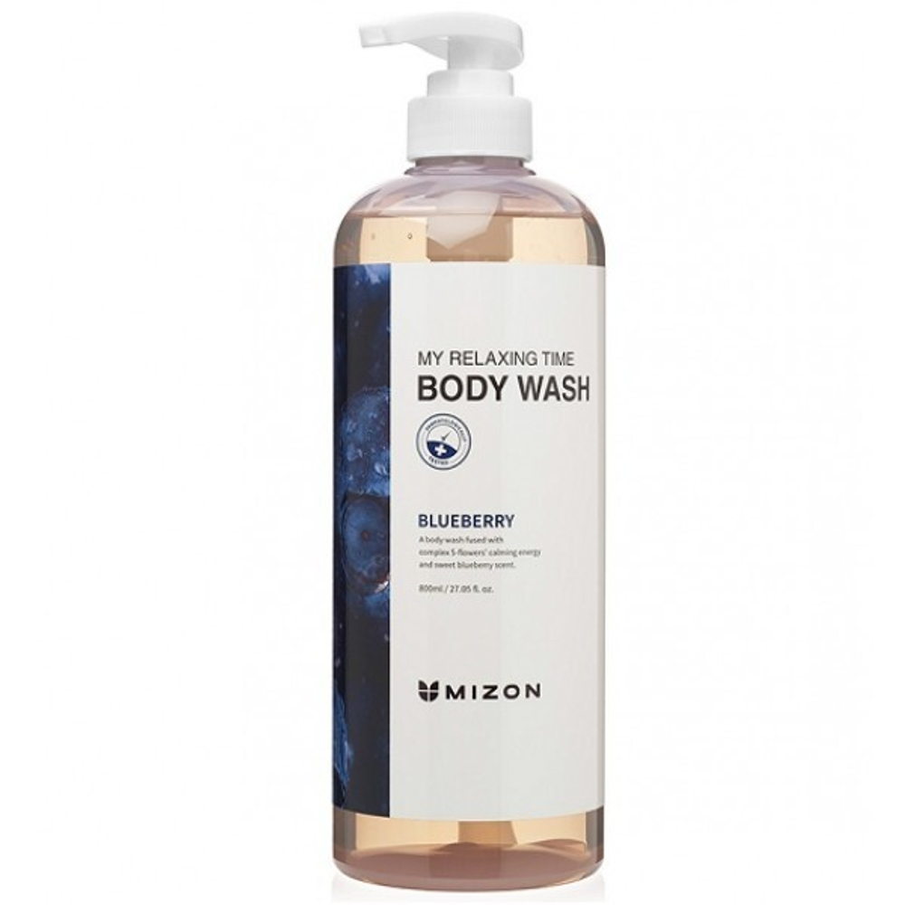 Гель для душа с экстрактом черники MIZON My Relaxing Time Body Wash Blueberry 800 мл