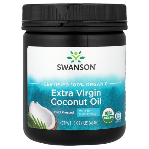 Swanson Vitamins, органическое нерафинированное кокосовое масло высшего качества, холодный отжим, 454 г (16 унций)