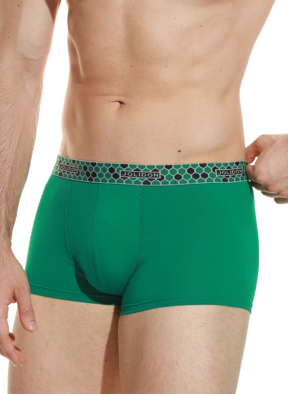 Мужские трусы-боксеры с широкой резинкой с рисунком в виде сот (Размер: L) (Цвет: черный)