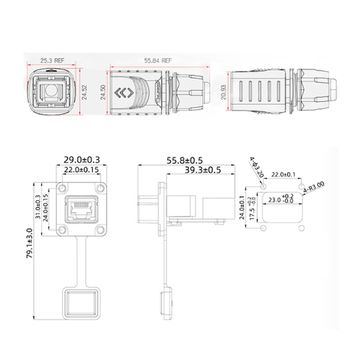 Водонепроницаемый разъем CNLINKO YT-RJ45