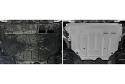 Защита картера и КПП Rival для Volkswagen Caddy (Фольксваген Кэдди) V поколение (V - 1.6) 2020-н.в., алюминий 3 мм, с крепежом, штампованная, 333.5880.1