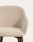 Стул Meila с подлокотниками из бежевой синели и ножками из ясеня с отделкой орех