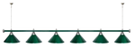 Лампа STARTBILLIARDS 6 пл. (плафоны зеленые,штанга зеленая,фурнитура золото)
