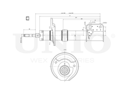 Амортизатор газовый передней подвески левый UNIO SAB-10287