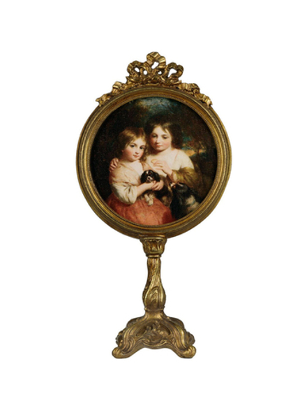 GLASAR Картина настольная Сестры с собаками