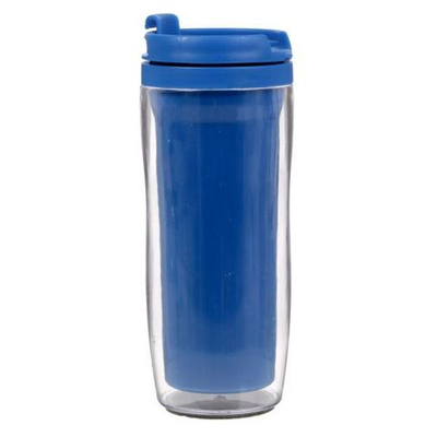 Пластиковый термостакан под полиграфическую вставку, синий