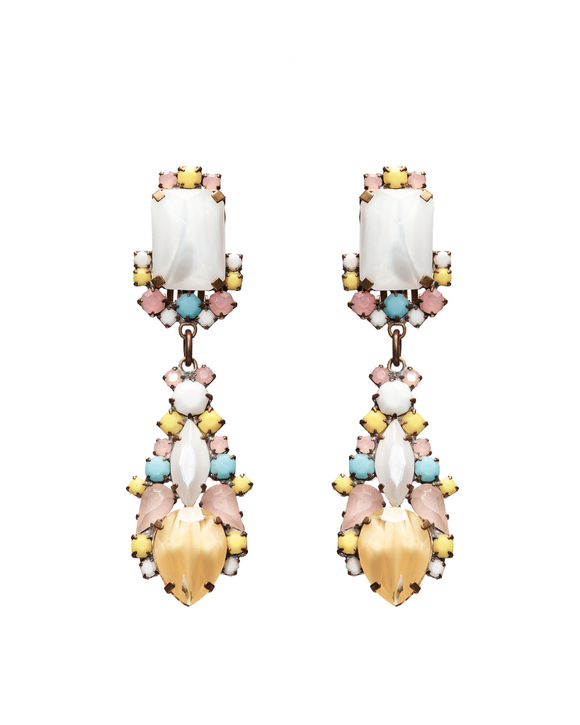 Серьги- клипсы винтажные, Чехия, желтые