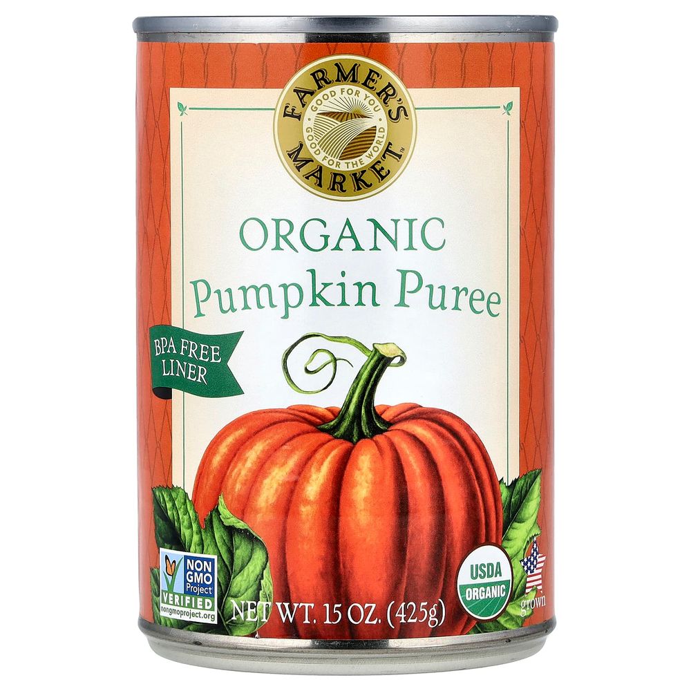 Farmers Market Foods, органическое тыквенное пюре, 425 г (15 унций)