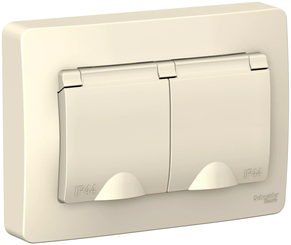РОЗЕТКА С/У IP44 2-я з/к шт.16А250В, молочн. BLNRS441122