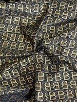 Костюмная жаккард буквы, черный/золото FC#51