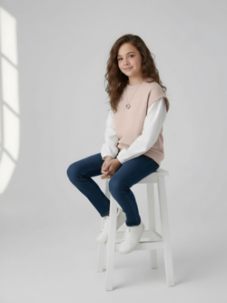 Свитшот-рубашка с эффектом двойки