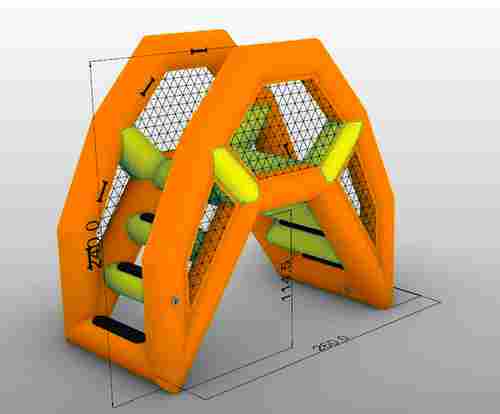 Надувная мини-лестница для бассейна из ПВХ, оранжевый, 2,6*1,4*2,4 м