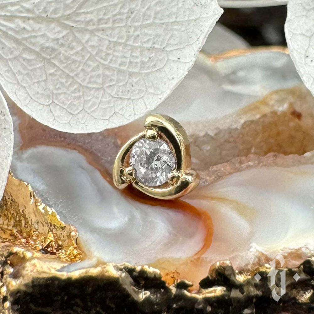 Накрутка "Constellatio" - Желтое золото - White CZ