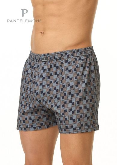 Трусы мужские семейные Pantelemone PMB-409, клетка синяя