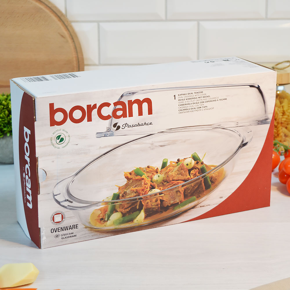 Форма жаропрочная 2,25л овальная с крышкой 2,25л "Borcam"