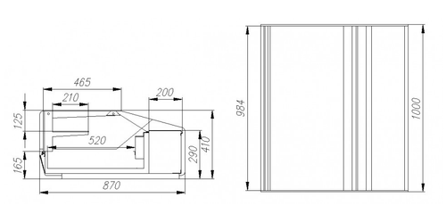 Тепловая витрина Carboma ВТ-1,0 CUBE XL ТЕХНО ARGO 2 (AC87 SH 1,0-1)