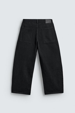 ZARA ДЖИНСЫ WIDE FIT, ЧЕРНЫЙ