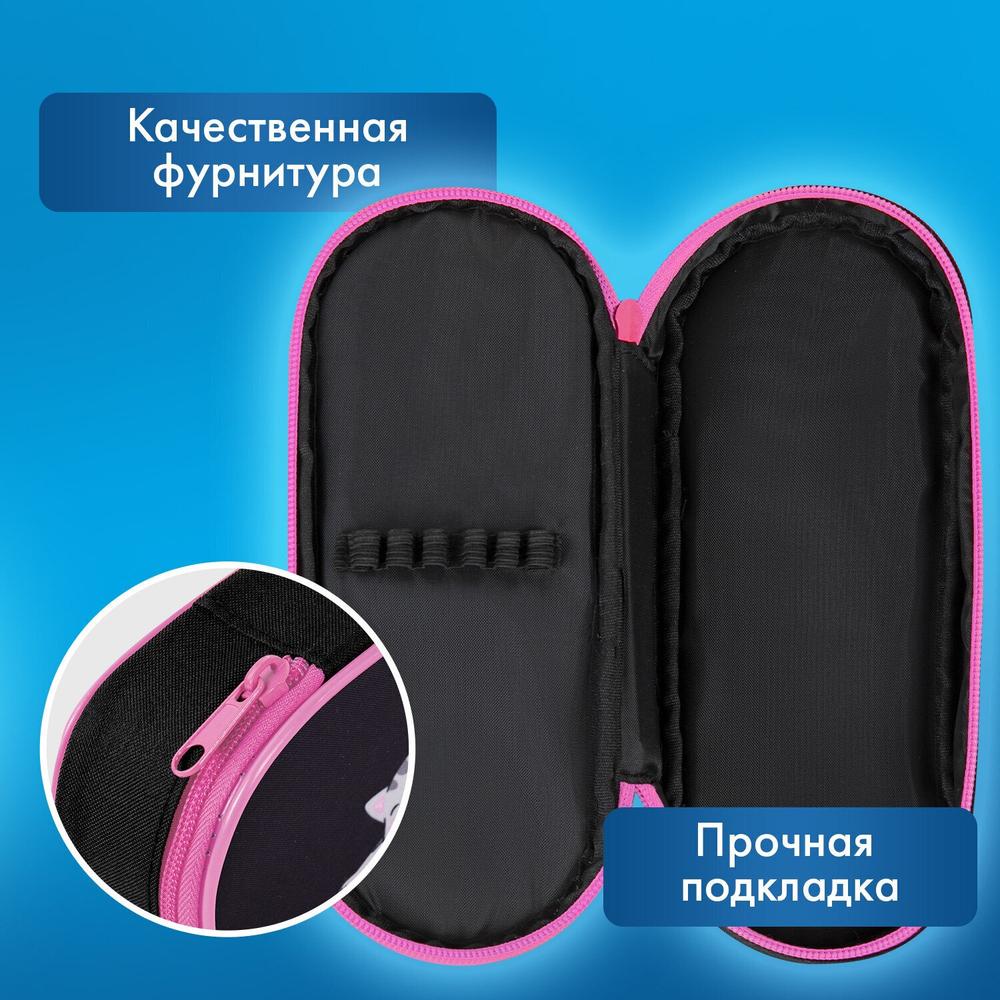 Пенал-футляр BRAUBERG 1 отделение органайзер полиэстер 22x9х5 см "Don't wake up" (2 штуки в упаковке)